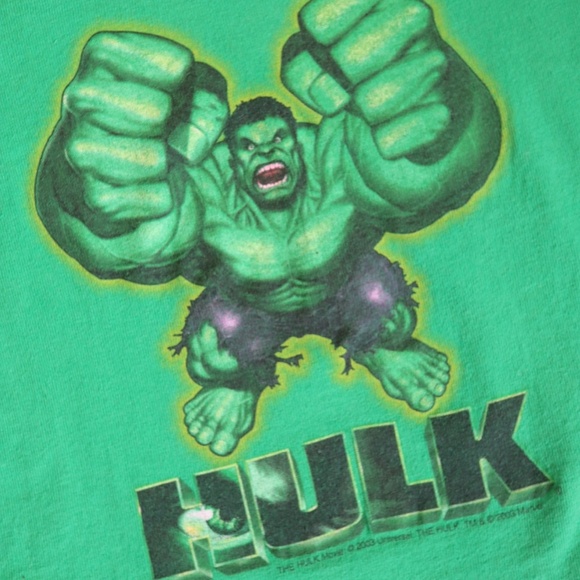 Y2K The Incredible Hulk Green Tee / 4-5Y - Picture 2 of 5
